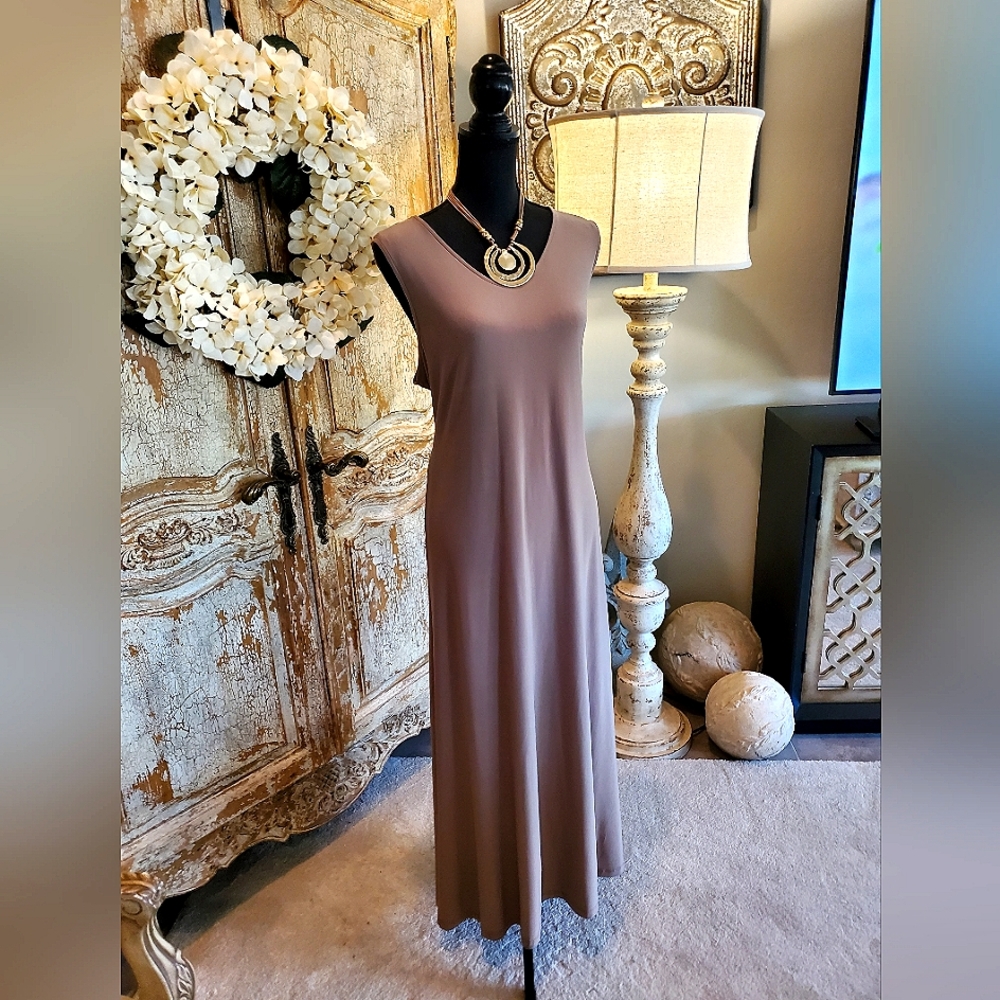 Attitudes by Renee Taupe Maxi Dress